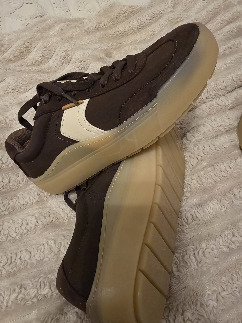 Dr. Scholl's Brown Platform Sneakers with Cream Accent